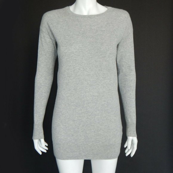 EVERLANE Classic Grey 100% Cashmere Crewneck Sweater Preppy Womens XS - 717 - Picture 1 of 5